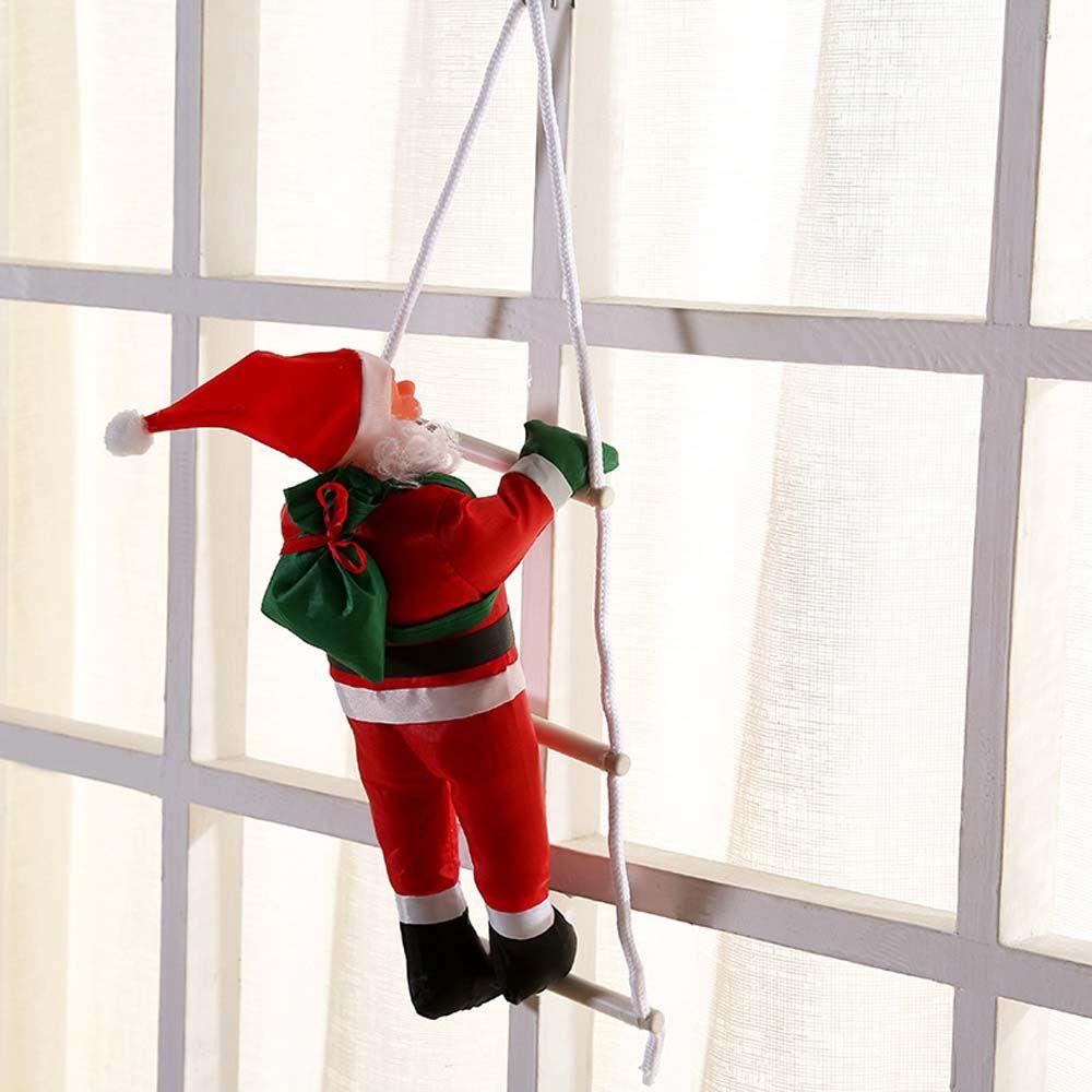 Creative Xmas Climb Ladder New Year Santa Claus Hanging Ornament Christmas Decoration Kid Gifts