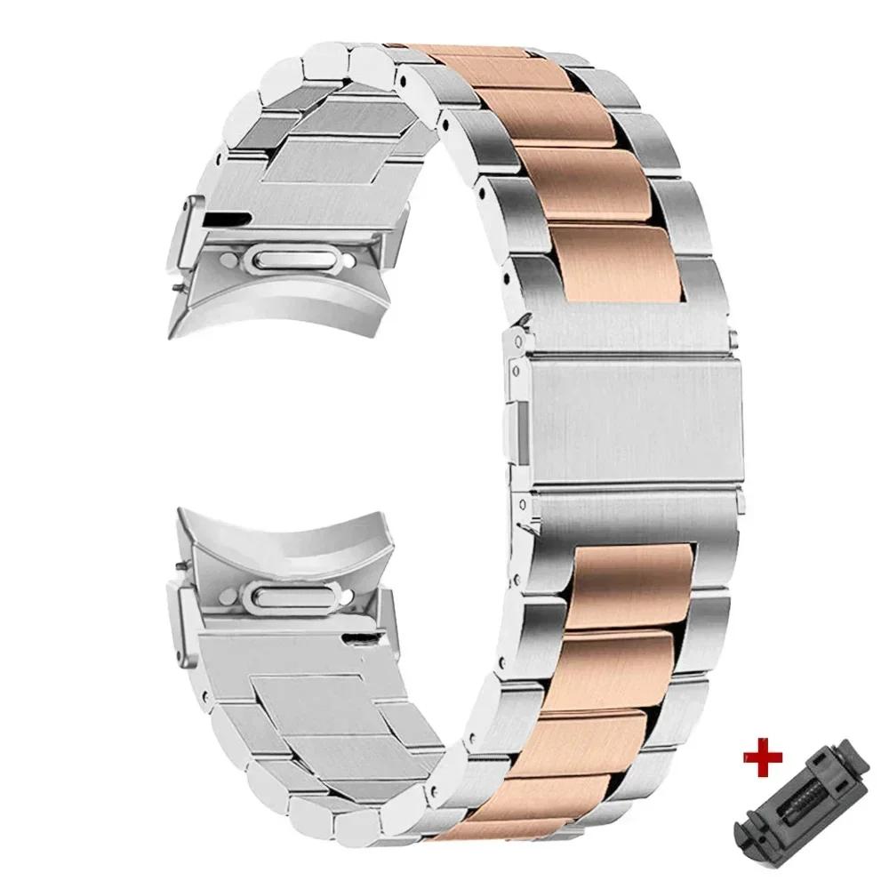 Ремешок из нержавеющей стали с быстрой посадкой без зазоров для Samsung Galaxy Watch 6 Classic 43 47 мм для Galaxy 6 5 4 44 40 мм 5 Pro 45 мм браслет
