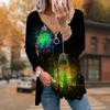 Women Autumn Colorful Light Bulb Printed Long Sleeve T-Shirts Loose V-Neck Plus Size Tee Shirt Tops Comfy Blouse