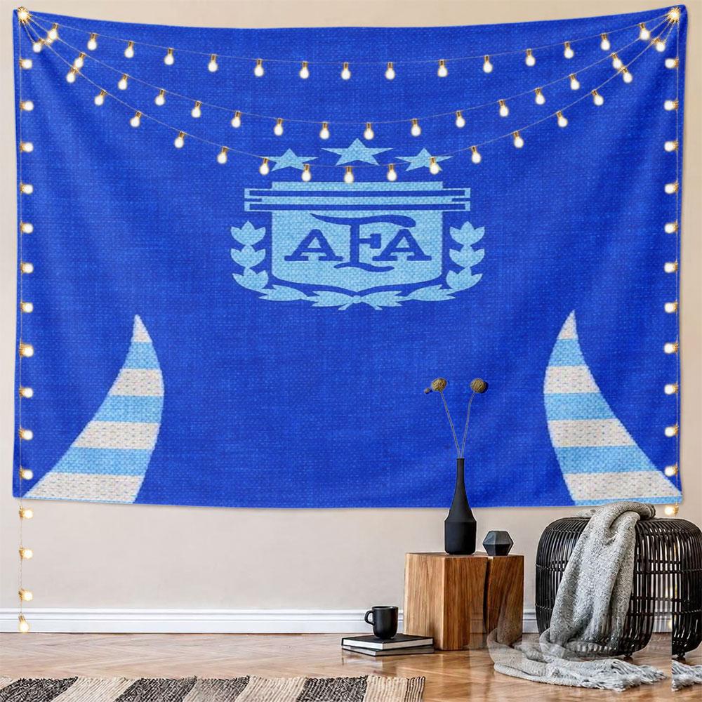 Blue Tapestry with AFA Emblem Design Pattern Wall Hanging Tapestry Decorative Tapestry Home Decor for Bedroom and Living Room