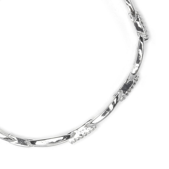 Bracelet - LUXENTER - Thylo - Oxyde de zirconium brillant - Finition rhodiée Argent 925 - Longueur 18 cm