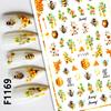 3pcs Stickers Autumn Winter Dry Red Gold Brown Maples Leaves Nail Art Decals Stickers For Nails Art Manicures Tips Decorations