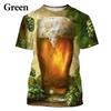 Классическая пивная футболка с 3D-принтом, мужские футболки с малиновым узором, летние топы Harajuku с круглым вырезом, свободные футболки с короткими рукавами