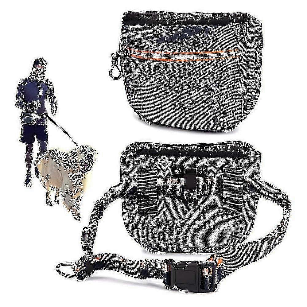 Dog Treat Pouch, Dog Training Pouch Bag With Adjustable Waistband And Built-in Dog Waste Bag Dispenser, Auto Closing Portable Dogs Walking Bag, 4 Ways