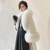 Women's Plus Size Stylish Long Winter Coat with Mink and Fox Fur Collar