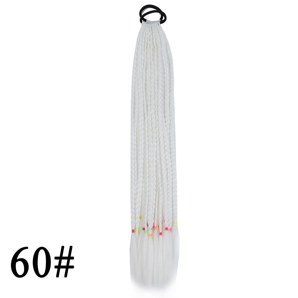 Плетеный хвост с резинкой, черный плетеный хвост ручной работы из термостойкого волокна, шиньоны с конским хвостом для девочек