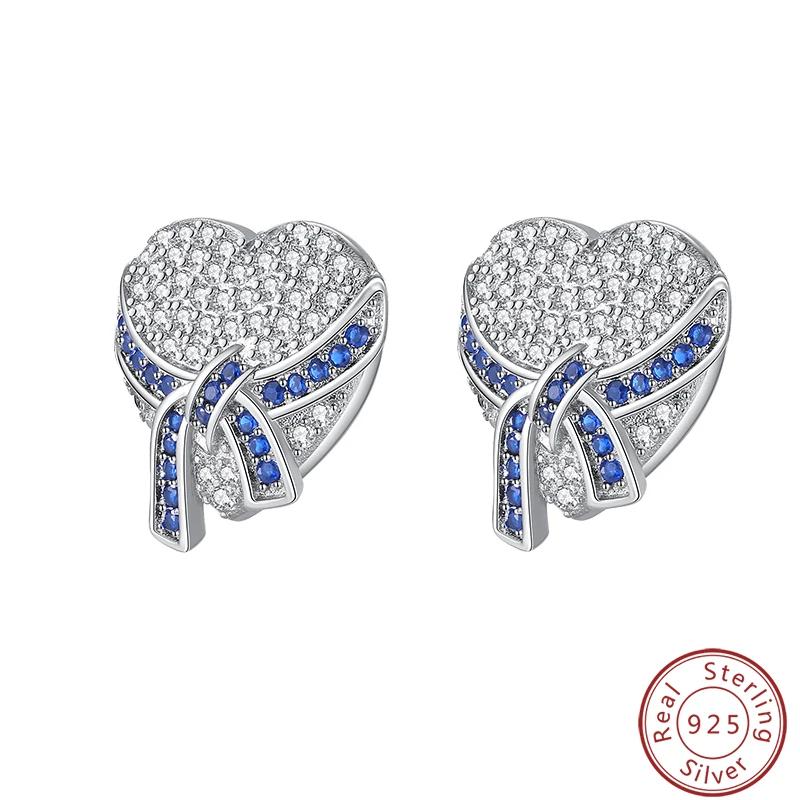 Women's Romantic 925 Silver Snowflake Star Shining Zircon Christmas Winter Earrings Fit Wedding Party Exquisite Jewelry