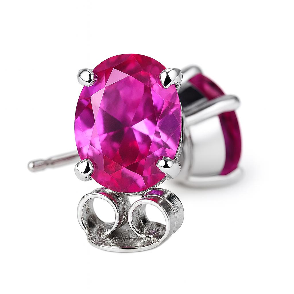 Natural 15.33 Ct Loose Gemstone 925 Sterling Silver Pink Ruby Earrings
