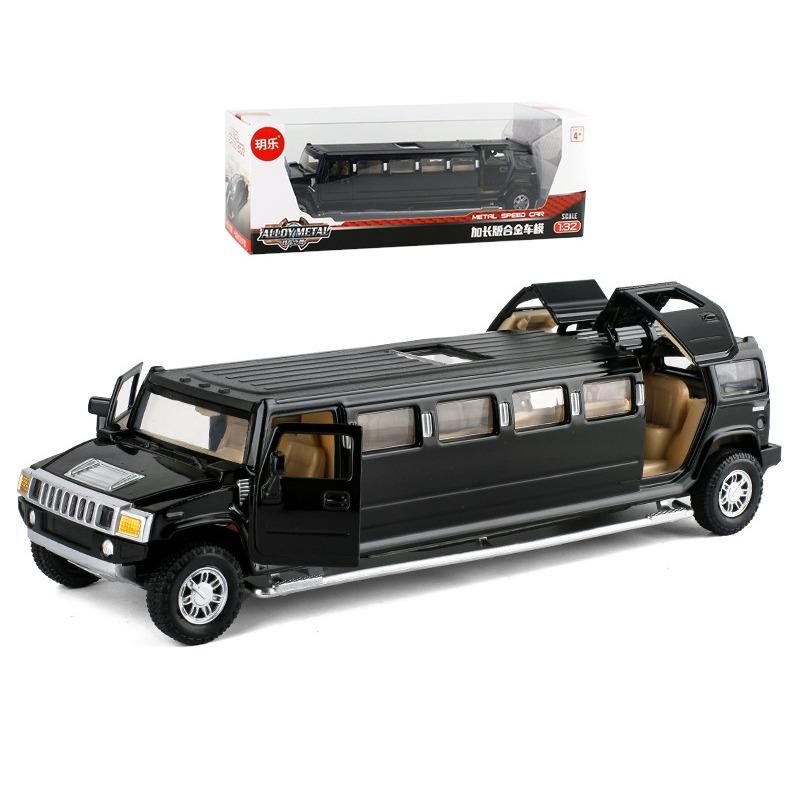 1/32 сплав Hummer H2 удлиненный лимузин металлическая литая модель автомобиля звук и свет инерционный детский игрушечный транспорт подарок