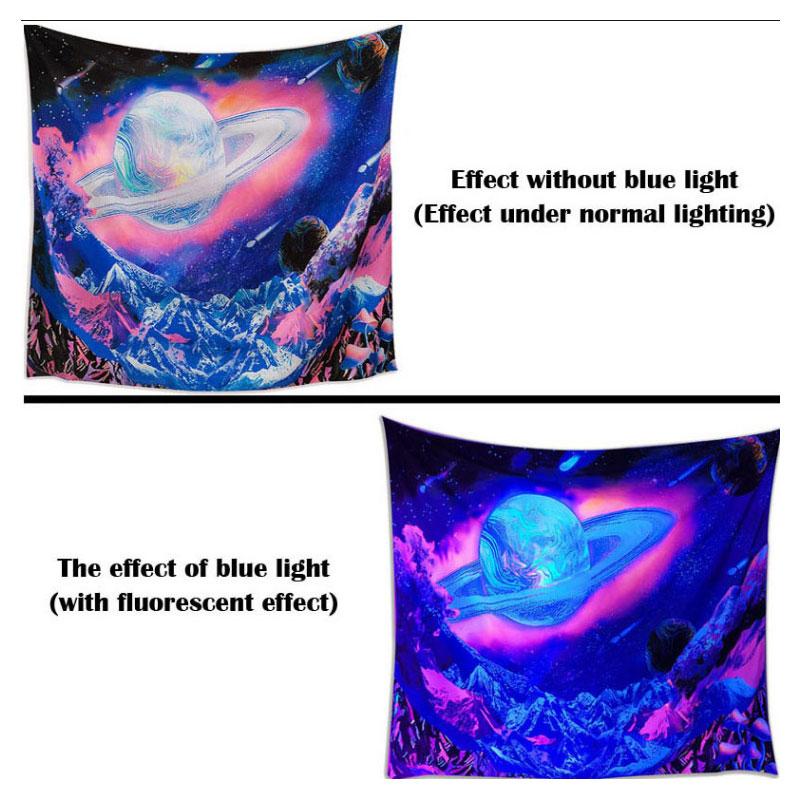 UV Fluorescent Tapestry Starry Sky Print Wall Hanging Art Home Decor
