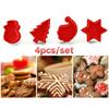 4Pcs DIY Christmas Tree Snowman Plastic Baking Mold Kitchen Biscuit Cookie Cutter Pastry Plunger Fondant Cake Decorating Tools KTY
