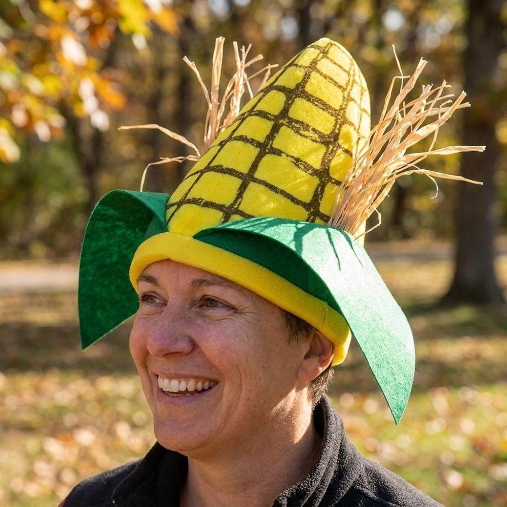 Breathable Lining Corn Shaped Funny Party Hat Soft Felt Quirky Cosplay Cap  Festival Celebration
