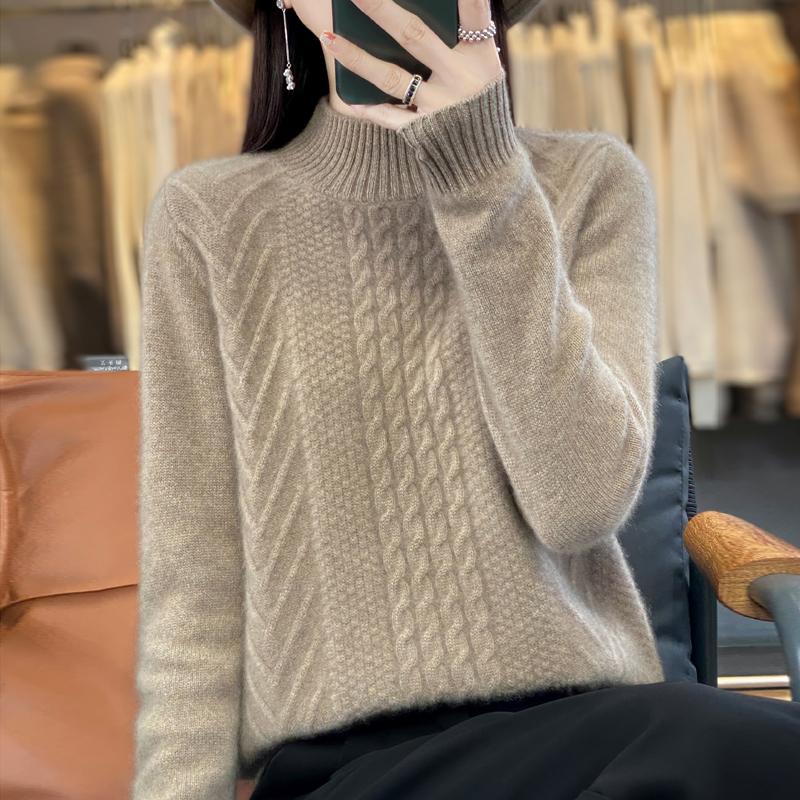 Женский кашемировый свитер Qinghe кашемир 30% кашемир 70% шерсть теплый и модный универсальный осенне-зимний