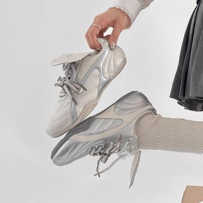 Уродливо-милый популярный флип-чехол немецкие тренировочные туфли женские 2025 весна новая универсальная повседневная спортивная обувь обувь Форреста Гампа на шнуровке маленькие белые туфли