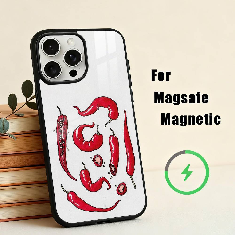 Чехол для телефона L-Love Red Chili для iPhone 17, 16, 15, 14, 13, 12, 11 Plus, с крышкой для магнитной беспроводной зарядки