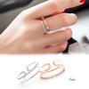 BLUELANS RINGS Inlaid Double Open Simple Wedding Layer Women Ring Finger Jewelry