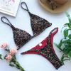 Sexy Animal Leopard Printed Bandage Padded Bra Swimsuit Bathing Suit Beach Swimwear Women Summer Bikini Set Biquinis Vacation