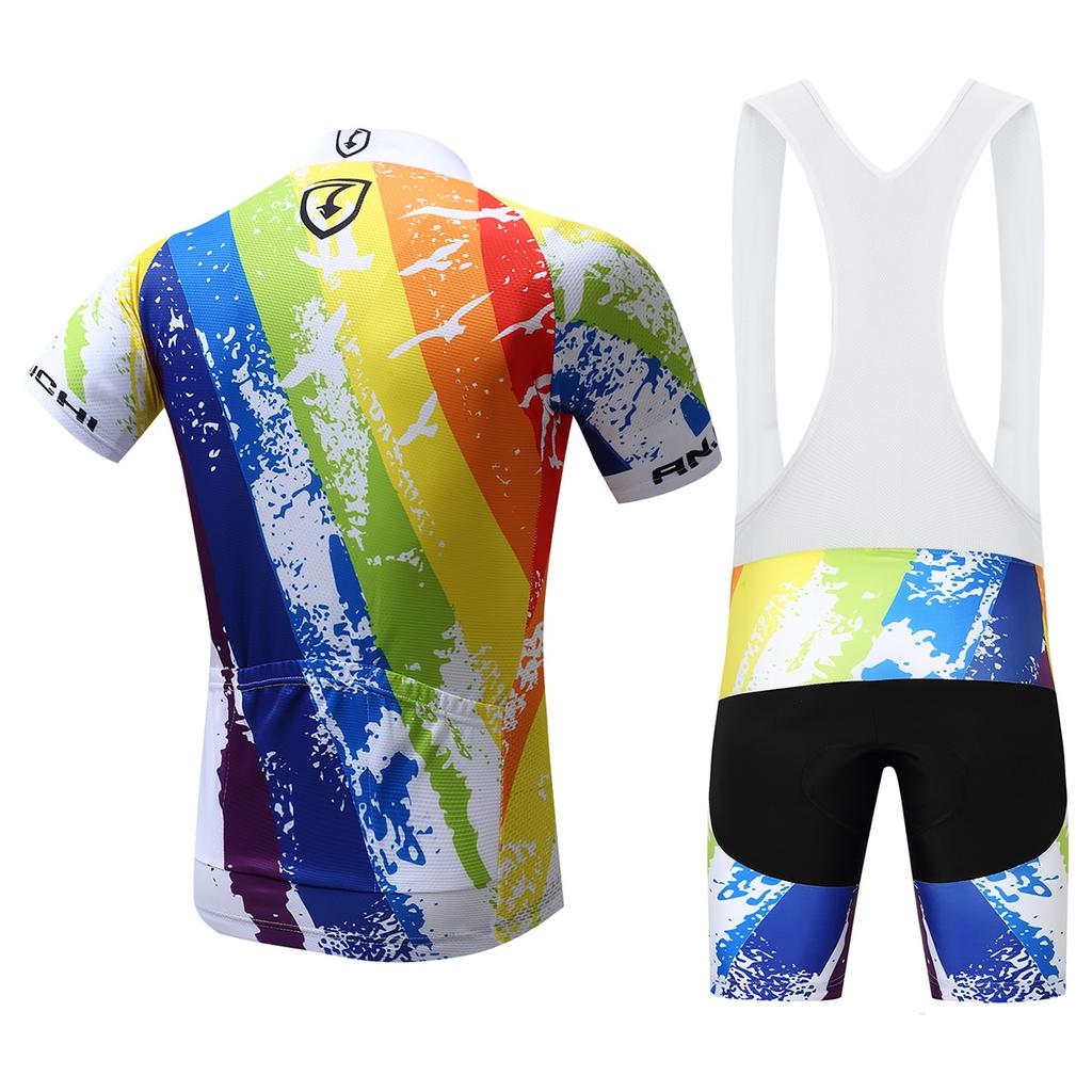 Летний короткий комплект одежды для езды на велосипеде, мужские спортивные трикотажные костюмы, белые брюки-комбинезон