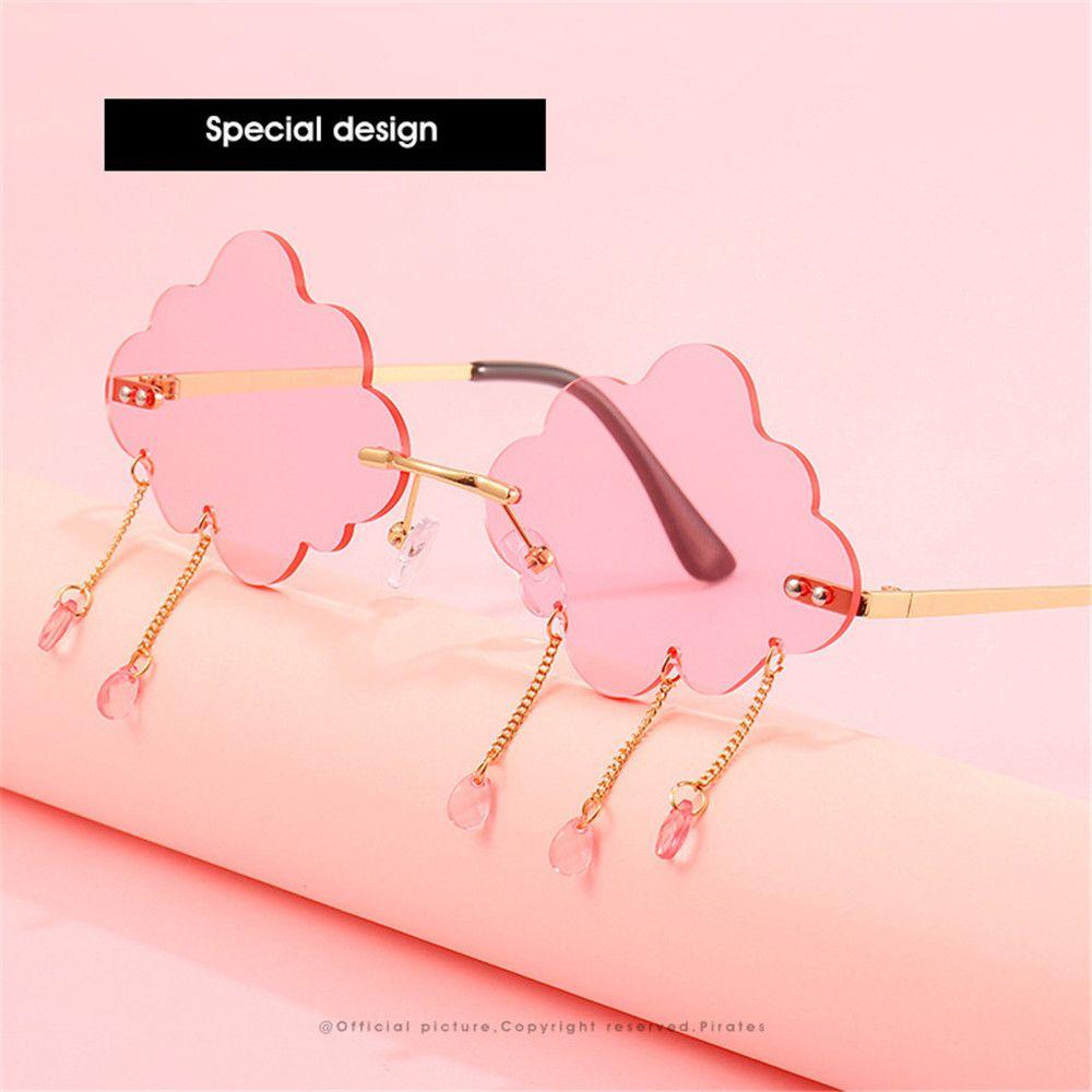 Cloud Shaped Shades Steampunk Sunglasses Disco Glasses Rimless Sunglasses Clouds Tassel Sunglasses