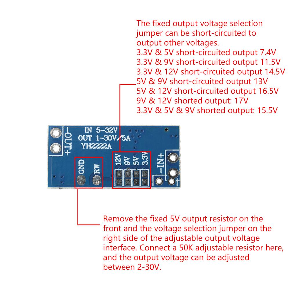 DC-DC DC 2.7-13V 6A Boost Module DC 5-32V 5A Step-down Mini Power Module 3.3V 5V 9V 12V Fixed Output Drone Aeromodel BEC