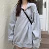 Пуловер средней длины на молнии с отложным воротником и v-образным вырезом, осенний однотонный свитер с длинными рукавами, джемпер, повседневная одежда