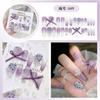 24pcs/set Press On Nails A Variety of Handmade Nail Art Butterfly Flower Wear Finished Nail Stickers Large Diamond Glitter Nail Stickers