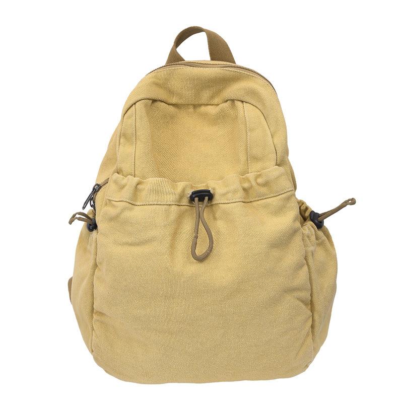 Washed Canvas Schoolbag Women's Casual Backpack College Students' Casual Class Backpack
