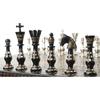 Staunton Inspired Luxury Brass Metal Chess Set Silver Black 30.48cm