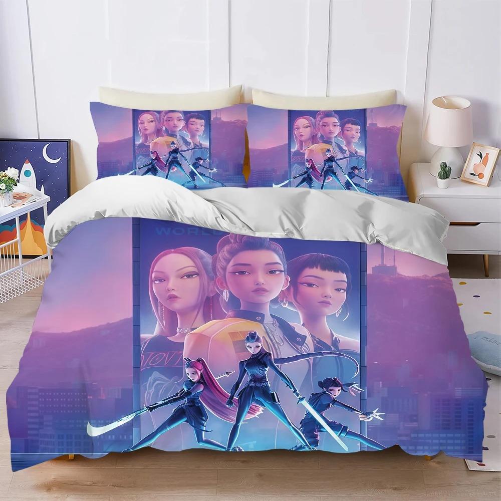 K-Pop Истребители демонов Комплекты постельного белья Евро Односпальный Одеяло Покрывало Пододеяльник Наволочка 2-3 предмета Комплекты Детский Взрослый Размер