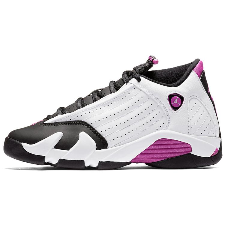 Jordan 14 Retro Fuchsia Flash Black Toe GS 654969-119