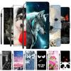 Роскошный кожаный чехол для телефона Samsung Galaxy A56 A36 A26 A16 Мультяшный волк Флип-чехол для A36 A26 A 56 A16 PU Держатель-подставка Funda