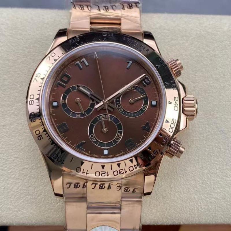 Мужские автоматические механические часы Rolex Daytona 40 мм, многофункциональные, с инкрустацией бриллиантами.