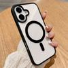 Роскошный противоударный чехол Magsafe Wireless Charge для iPhone 16 Plus 16 Pro Max Прозрачный магнитный бампер
