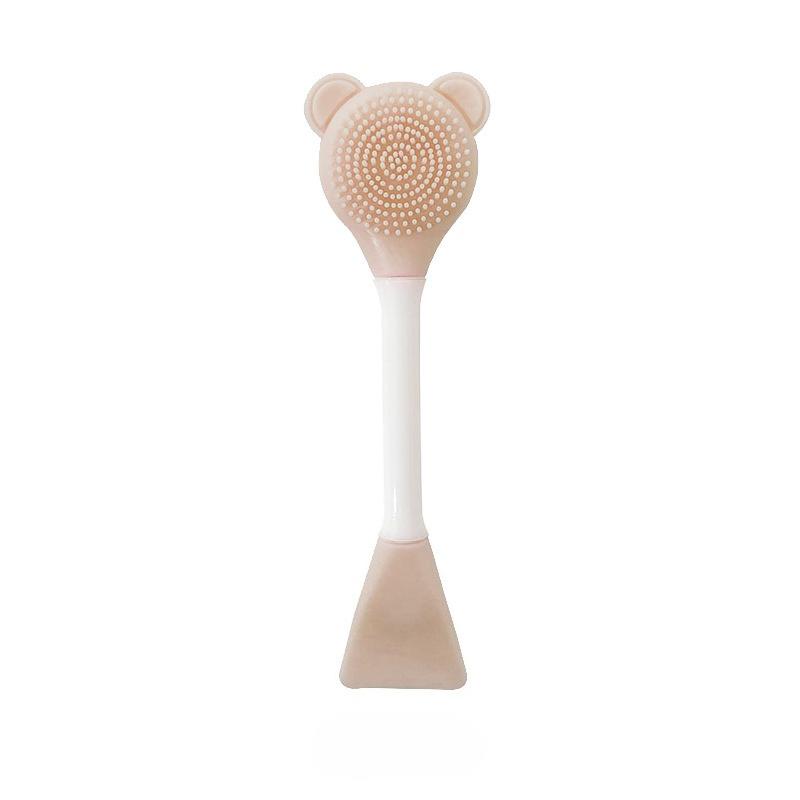Double Head Dual-use Facial Mask Brush for Mask Stick with Scoop Apply Mud Film Facial Mask Brushes Silicone Facial Beauty Tools