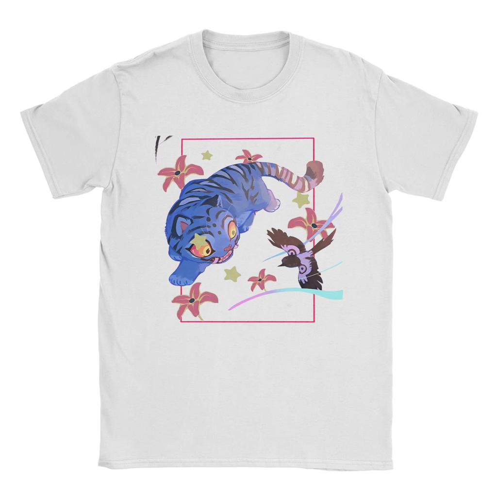 Huntrix Kpop Demon Hunters Derpy Tiger and Bird T Shirts Unisex Cotton Unique T-Shirt Crew Neck Tee Shirt Short Sleeve Clothes