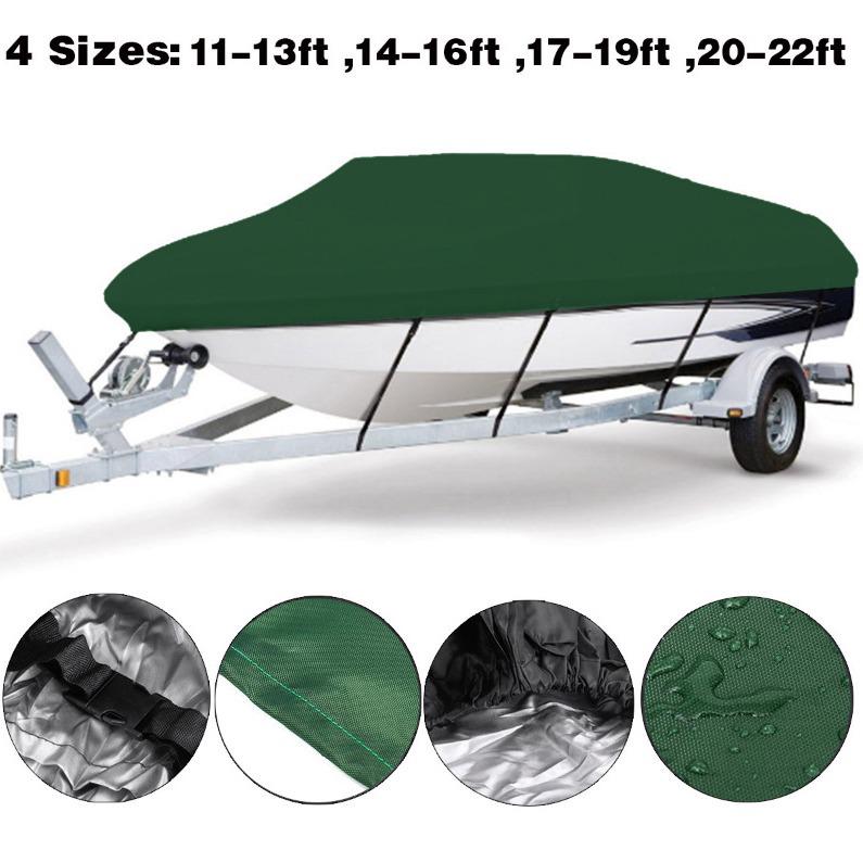 Waterproof 210D Oxford Cloth Boat Cover - Trailerable V-Shape Square, Rain & Sun Protection for Speedboats and Fishing Boats