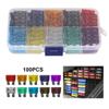 Car Truck Fuses with Box 2A 3A 5A 7.5A 10A 15A 20A 25A 30A 35A 40A Amp Auto Blade Type Fuse Set Fuse Tool Clip Assortment 50/100 Pcs