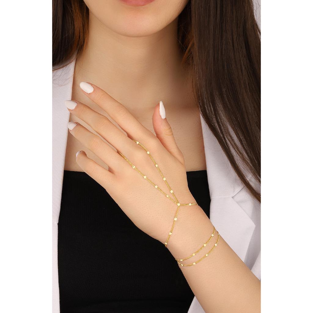 Женская позолоченная цепочка с пайетками, серебро 925 пробы Шахмаран