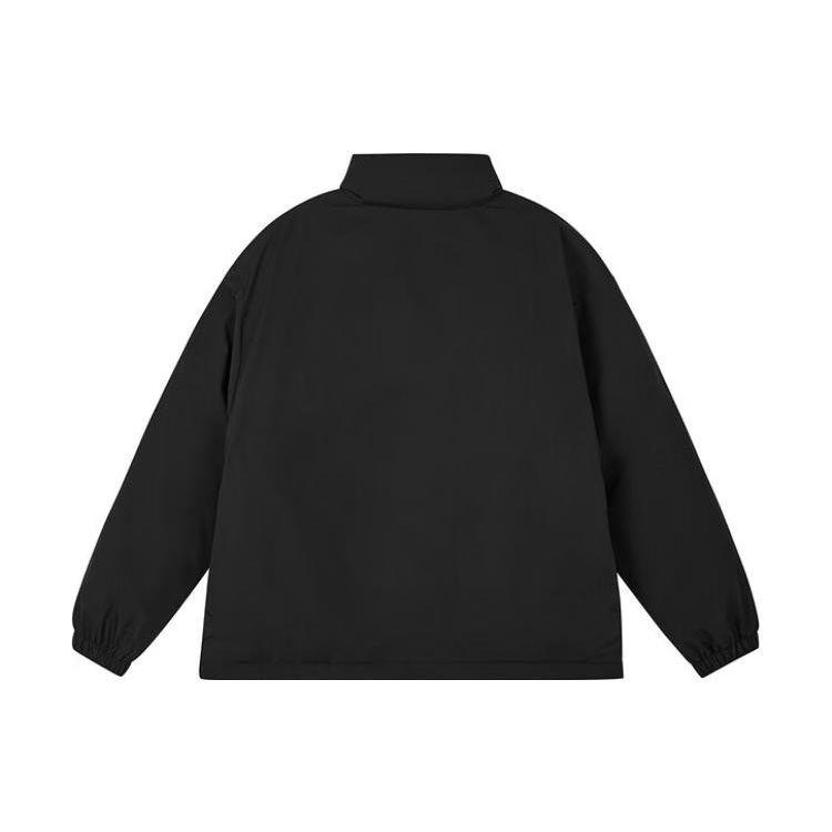 Skechers Яркая Повседневная Серия Двусторонняя Куртка из Хлопка с Воротником на Молнии Унисекс куртки Угольно-Черный L124U026-0018