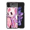 Cute Anime Girl INS Clear Phone Case For Samsung Z Flip 7 6 5 4 3 Galaxy ZFlip7 ZFlip6 ZFlip5 ZFlip4 ZFlip3 5G Print Cover Z Fli