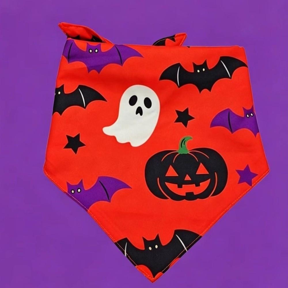 Spider Bat Pattern Pet Halloween Bandana Pumpkin Ghost Print Dog Holida Bibs Photo Props