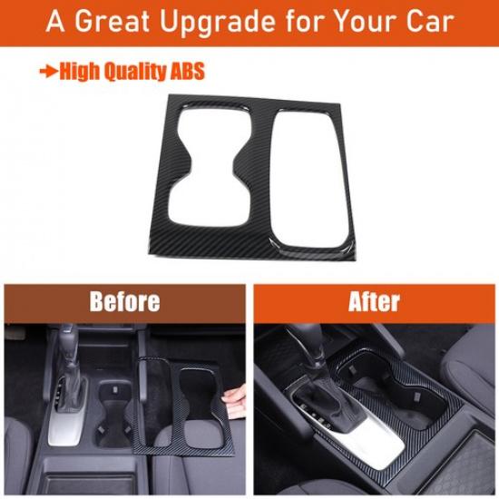 ABS Carbon fiber Center Gear Shift Cup Holder Trim Cover For Nissan Frontier 22+