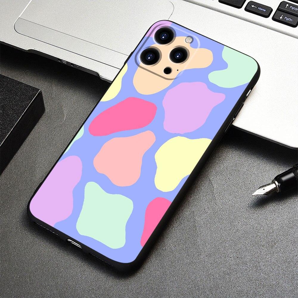 Для Apple iPhone 7 13 Pro Max 14 XR X 8 Plus 12 XS 11 5 6S 5S 6 SE Mini SE2022 Fundas Cute корова чехол Броня