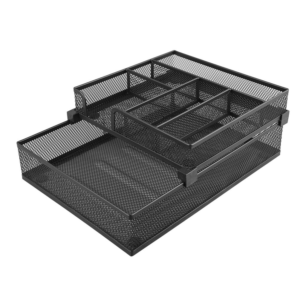 2-х уровневый лоток для бумаги двухслойный металлический сетчатый лоток для бумаги съемный многоцелевой лоток для бумаги для офиса C