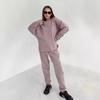2023 Pink Sport Fleece Sweatshirt & High Waist Sweatpants Set - European & American Autumn Fashion for Women