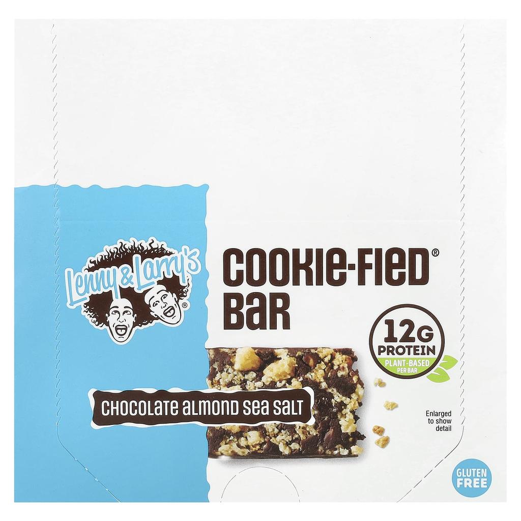 Lenny & Larry's, Complete Cookie-Fied Bar, Chocolate Almond Sea Salt, 9 bars, 1.59 oz (45 g) each