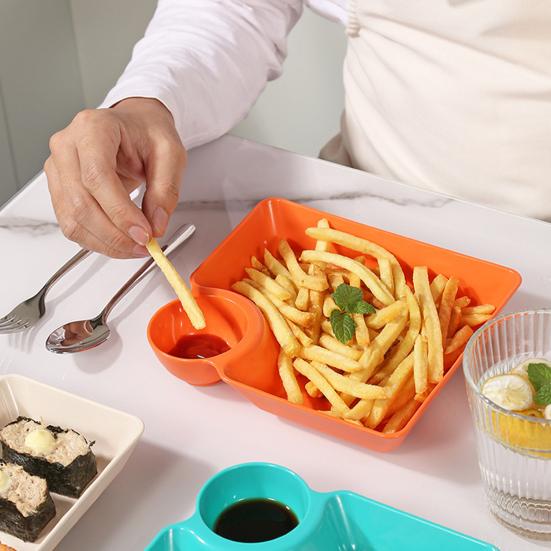 Dumpling Plate with Sauce Dish Design Versatile Easy To Clean Snacks Desserts Sushi Tray Kitchen Tableware