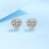 Perfect Cut Heart Moissanite 1-2 CT Stud Earrings 925 Sterling Silver Earrings for Women Wedding Engagement Delicate Jewelry