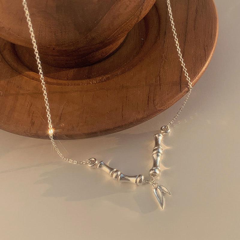 Все тело длинного зеленого бамбукового сустава новое китайское ожерелье для женщин цепочка ключицы бамбуковое ожерелье высокого класса ниша