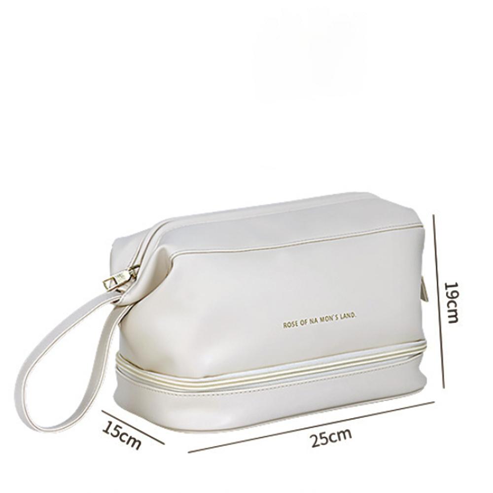 Косметичка Большой емкости Портативная косметичка из ПУ Дорожная сумка для хранения косметической стирки